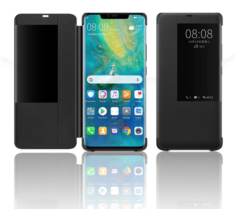 Смарт-чехол с окошком для huawei Mate20, флип-чехол, кожаный чехол для телефона для huawei Mate20 Mate20Pro, кожаный чехол для huawei