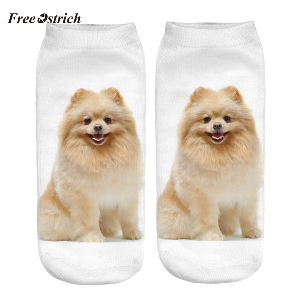 Страус Мода женщин Горячие 3D мультфильм смешные сумасшедшие милые собаки удивительные новые печати короткие носки S06