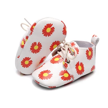 

Baby Girl Bow Princess Shoes Soft Sole Crib Leather Solid Buckle Strap Flat With Heel Baby Shoes
