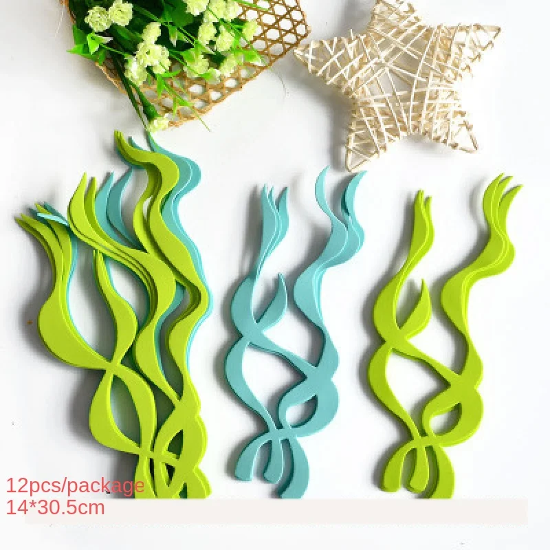 XICC Seaweed EVA Foam Coral Wall Stickers Fish Ocean Sea Grass Handmade  Kindergarten Decoration Classroom Layout Home DIY Toys - AliExpress