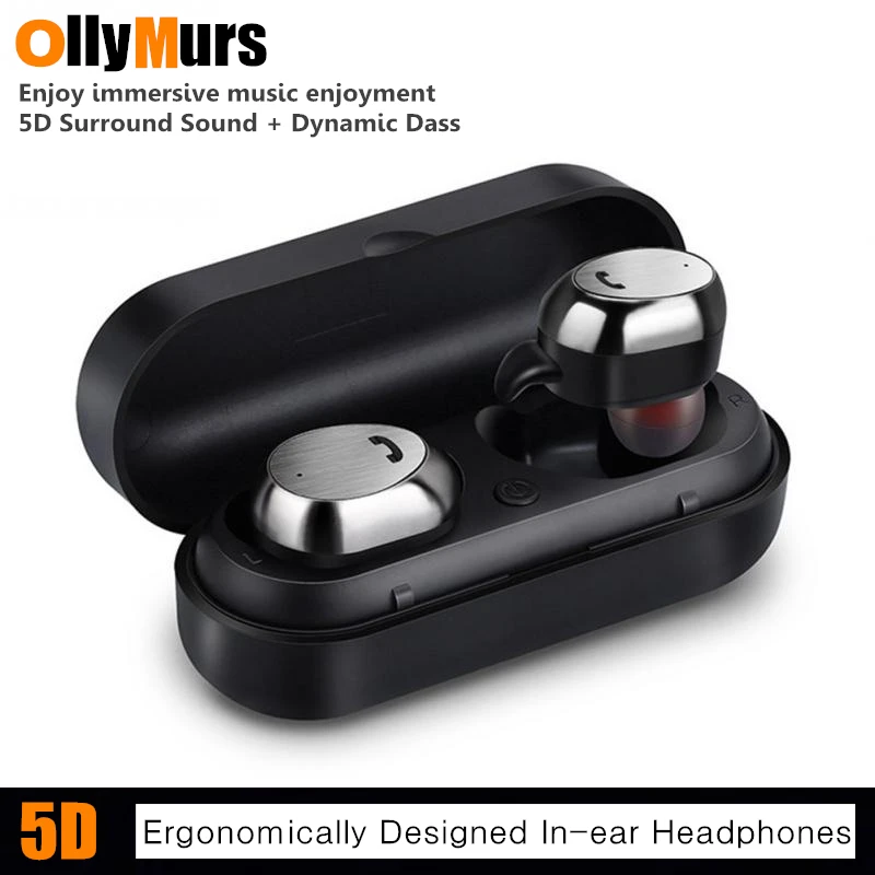 

M9 wireless Bluetooth headset 5.0 active noise reduction earbud type earphone5D bass stereo sports waterproof Mini headphone