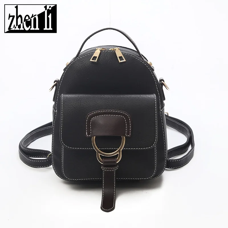 Новая Стильная однотонная сумка из искусственной кожи, маленький женский рюкзак в Корейском стиле, мягкая поверхность, популярная простая женская сумка