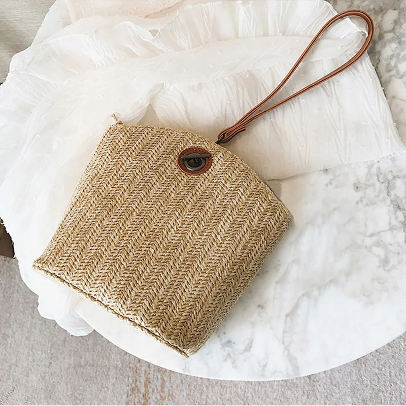 Плетеные соломенные сумки из тростника, ручная тканая лоза, Роскошная большая Вместительная женская Соломенная Сумка-плетеные сумочки для переноски косой сумки