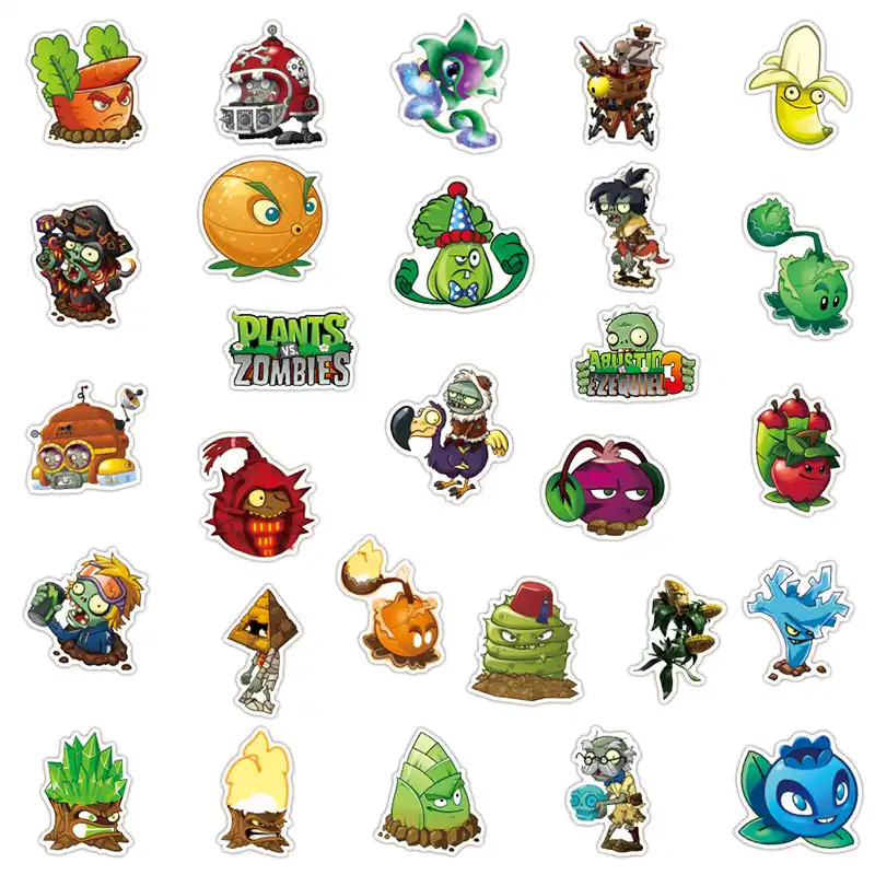 50 Pcs/pack Plants Vs. Zombies Stickers Game Graffiti Sticker For Kid