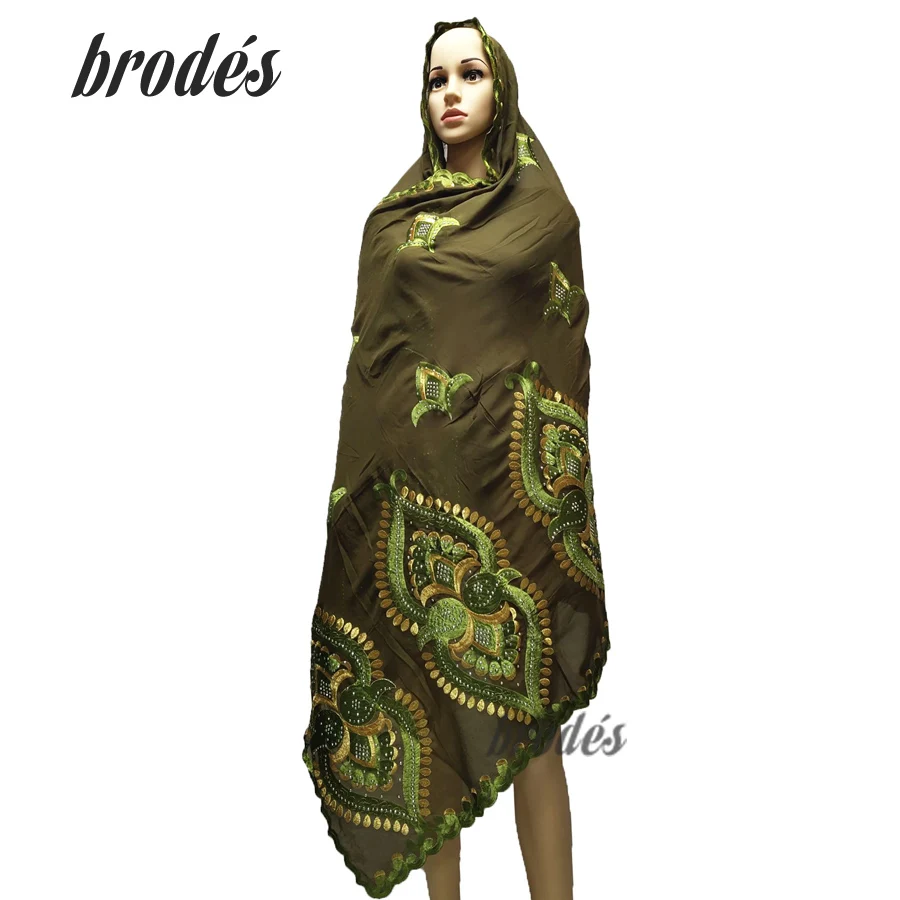 

Real Shot ! High Quality Cotton Scarf African Women Scarfs Embroidered flower Design Scarfs Hijab Scarf Shawls