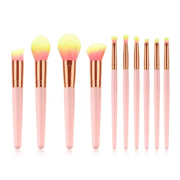 

10PCS Makeup Brushes Set Pink Handle Women Foundation powder Make up Brushes Beauty Tools Kit for Lip EyeLiner eyeshadow T10159