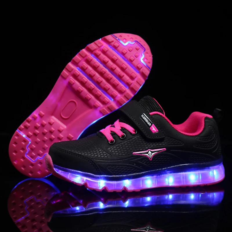 

Children Glowing Sneakers with Light Shoes Luminous Sneakers for Boys Girls Krasovki with Backlight Size 27-37 tenis infantil