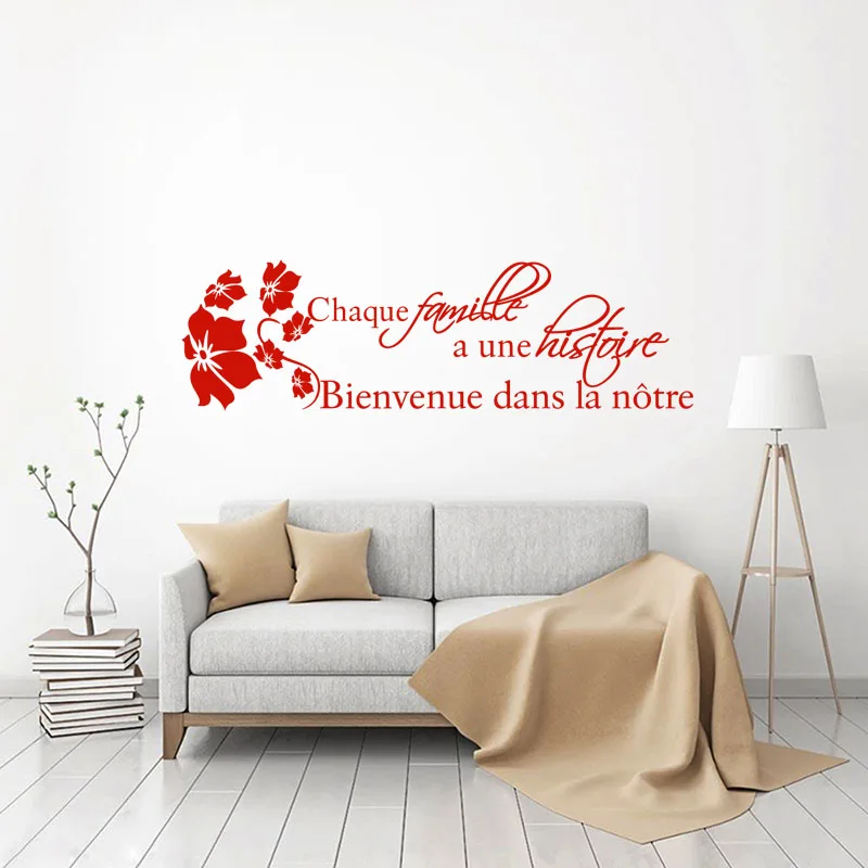 French Citation Histoire De Famille Vinyl Wall Sticker Mural Art Decals Wallpaper Living Room Home Decor House Decoration Aliexpress Home Garden
