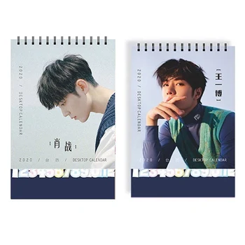 

2020 Year Xiao Zhan Wang Yibo Star Figure Desktop Calendar DIY Mini Portable Calendars Daily Schedule Planner