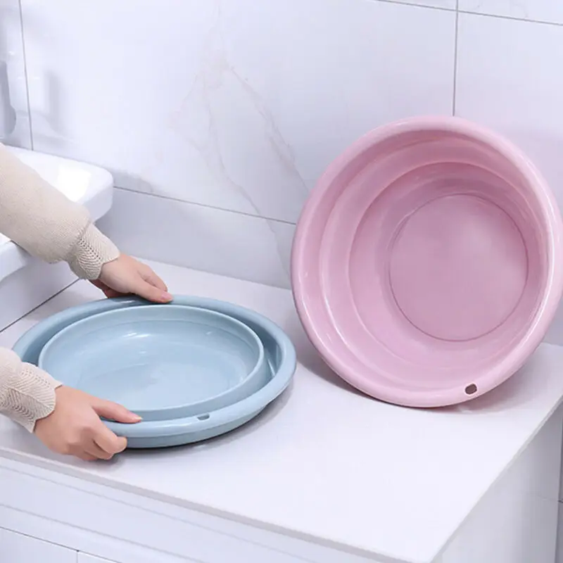 

Silicone Portable Camping Folding Wash Basin Portable Basins Collapsible Bucket Dish Tub