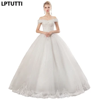 

LPTUTTI Lace CRYSTAL New Plus Size Princess Bridal Marriage Gown Bride Simple Party Events Long Luxury Wedding Dresses