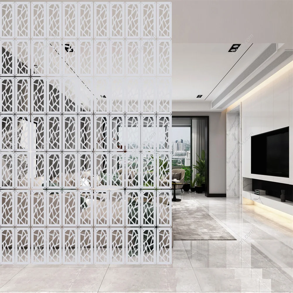 모던 스크린 파티션, 간단한 거실 침실, 접을 수 있는 모바일 중공 조각 보드, 12 개 