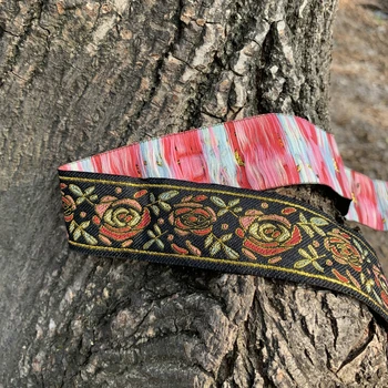 

5yard/lot 1.5 inch 34mm Woven Jacquard Ribbon Flowers Ribbon Lace For Clothing Straps Accessory MZZD19120903