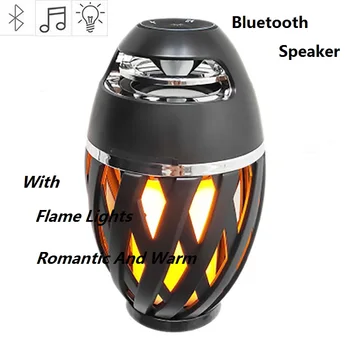 

Flame Lights Bluetooth Speaker Outdoor Portable Cozy Romantic Atmosphere Led Lights Stereo Speaker Camping Woofer