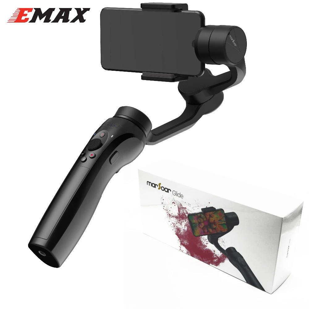 

Emax MarSoar Glide 3-Axis Handheld Gimbal Stabilizer for RC FPV Compatible With iPhoneX/8Plus/7/6/SE Samsung Galaxy S9/8/7