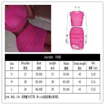 

Imcute 2020 Newest Fashion Woman's Sexy Nightclub sexy open-neck mesh see-through set-pink -S code Sexy women clothes
