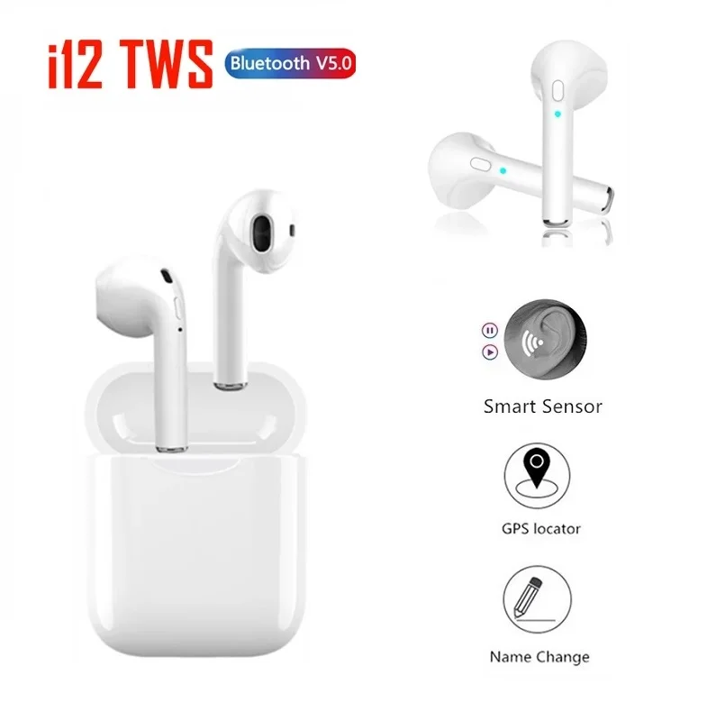 Original i12 tws Stereo Wireless 5.0 Bluetooth Earphone Earbuds Headset With Charging Box For iPhone Android Xiaomi smartphones |
