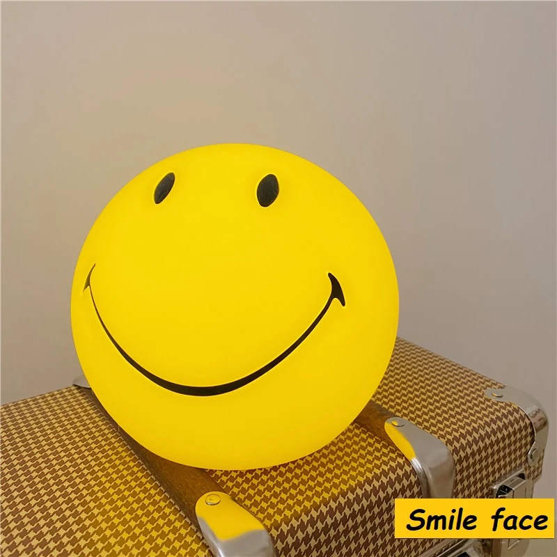 VIP New Creative Happy Face for Household Office Decoration Smile Lamp Rechargeable Bedroom Bedside Baby LED Small Night Lights childrens night lights