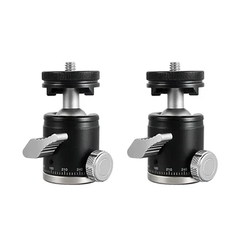 

BEXIN 2PCS Mini Ballhead Monopod Tripod Head 360 Panoramic Head with Hot Shoe Base Mount Adapter for DSLR Camera Flash