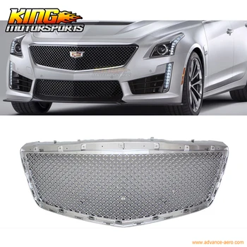 

Fit For 14 15 Cadillac CTS 4Dr B Style Chrome Front Bumper Hood Grille Grill - ABS