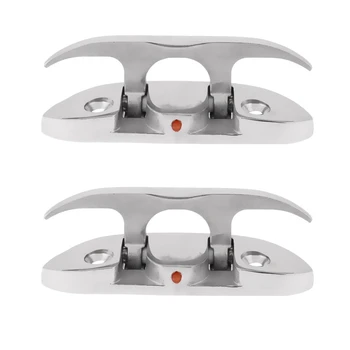 

2Pcs Marine Boat Flip Up Folding Cleat Dock Boat Folding Flip Up Cleat Marine Hardware Fasteners 316 Stainless Steel