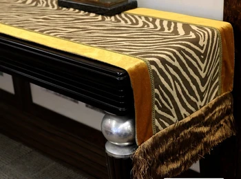 

High-end European zebra jacquard fabric runner table,European table flag, tea table flag, TV cabinet, chess cloth
