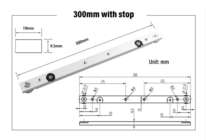 Woodworking DIY Tools T Slot Miter Bar Aluminum Slider Table Saw Gauge Rod 300 / 450 / 650mm Suitable For T-Slot And T-Track