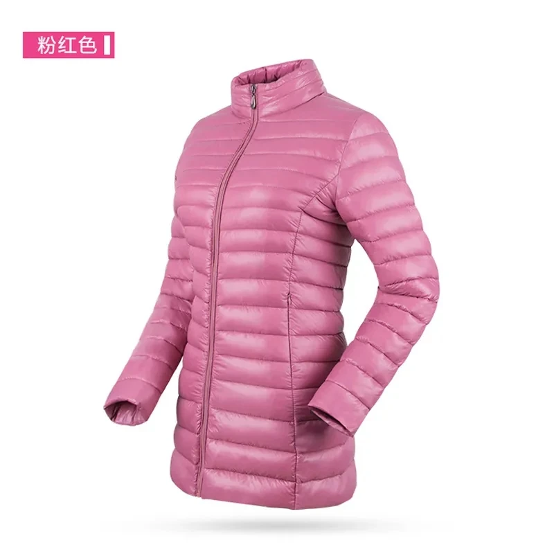 Women Casual Down Cotton Long Short Jacke 2024 Mother New Autumn Winter Light Cotton-padded Coat Female Hooded Padded Jacket A31