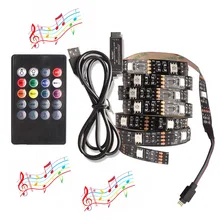 Шкаф светодиоды RGB лампа спальня/шкаф/кухонный светодиодный светильник USB с ИК 20 клавиш музыкальный пульт люсис привело ночные светильники ленточное освещение освещение