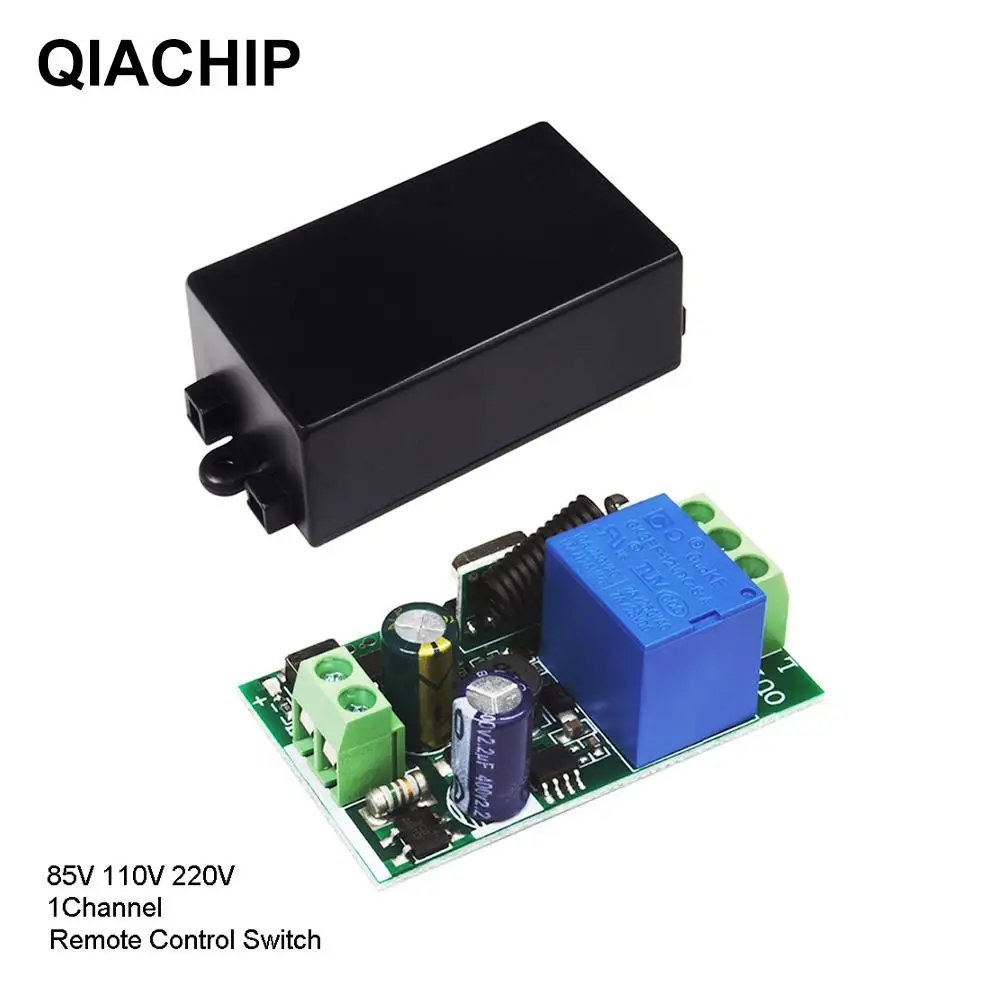 

433 MHz AC 85V 110V 220V 1 CH Wireless Remote Control Receiver Relay Switch Module LED Light Lamp Controller 433.92 MHzQIACHIP