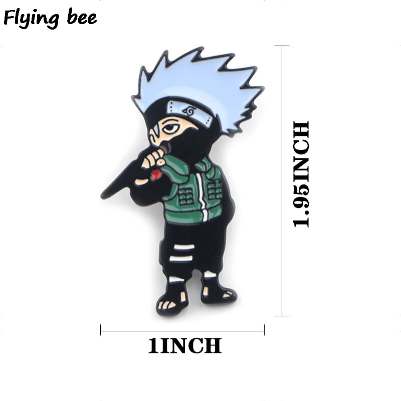 Flyingbee Наруто значки аниме брошь и булавка модная одежда эмалированные булавки Нагрудный значок броши на булавке значок для женщин мужчин X0422