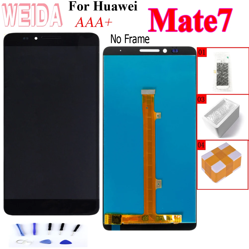 

WEIDA 6.0" LCD For Huawei Mate 7 LCD Display Touch Screen Digitizer Assembly Replacement Tools For Mate7 MT7-L09 MT7-CL00 LCD