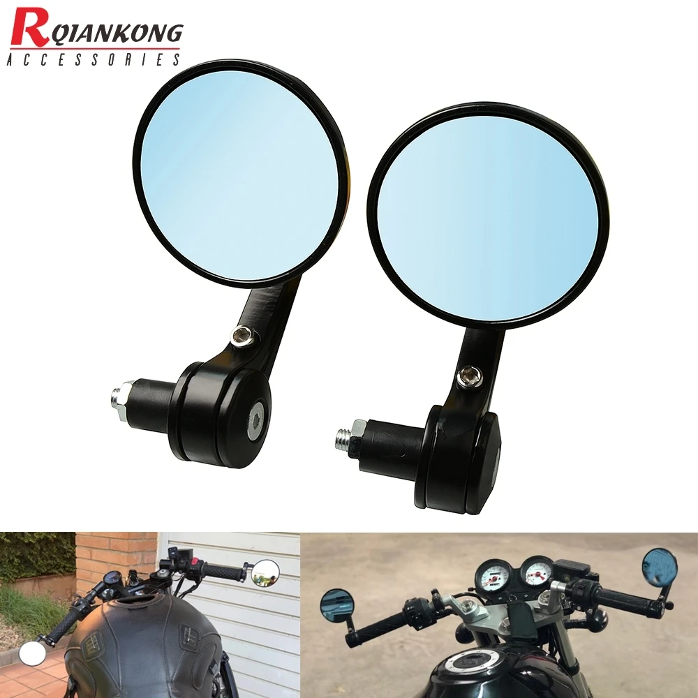 

Universal Motorcycle Mirror Round Handle Bar End Rearview Side Mirrors For Yamaha YZF R1 R3 R6 R25 T-MAX500 TMAX530 mt09 XSR900
