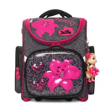 

New 3-160 Girls Brand School Bags 3D Cartoon Kids Floral Print Waterproof Orthopedic Backpack School Bag Mochila Infantil