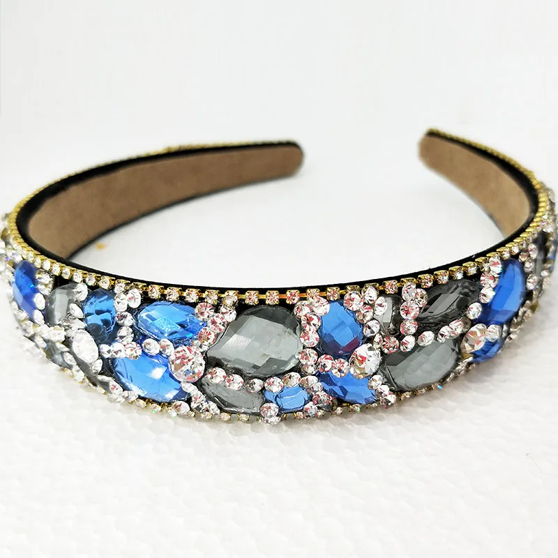 2.5CM BLUE Свадебный Венчальный со стразами подружки невесты светящаяся корона серебряные украшения для волос кристалл для девушки тиара с хрустальной головкой принцесса Hea - Окраска металла: 2.5CM BLUE