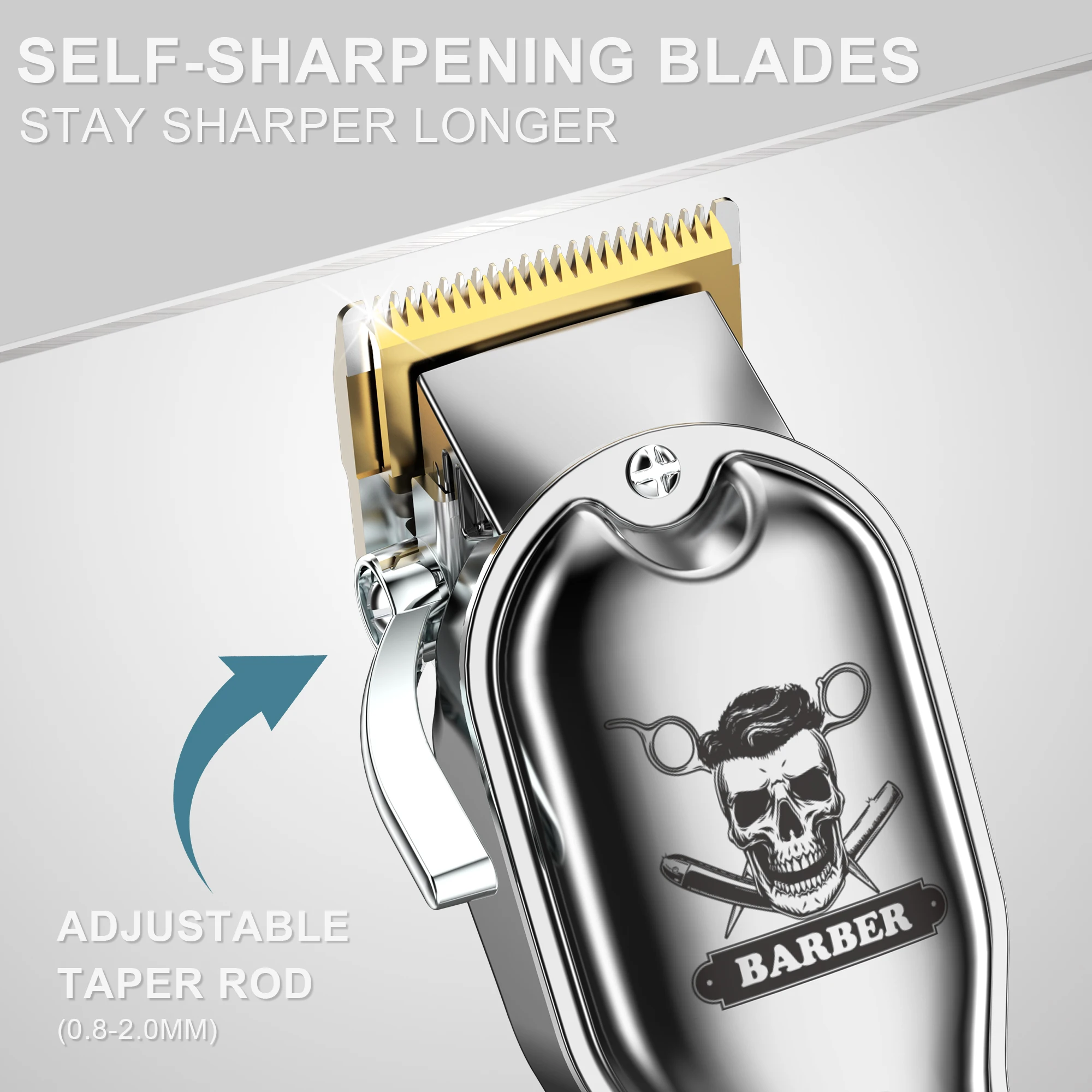 HATTEKER Clipper Mens Beard Trimmer Professional Cordless Rechargeable Hair Cutter Kit Barber Shop Strong Power_voghion.com
