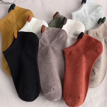 

Women's spring and autumn new solid color light mouth socks