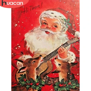 

HUACAN 5D DIY Diamond Painting Santa Claus Diamond Embroidery Sale Christmas Deer Mosaic Cartoon Holiday Gift Home Decor