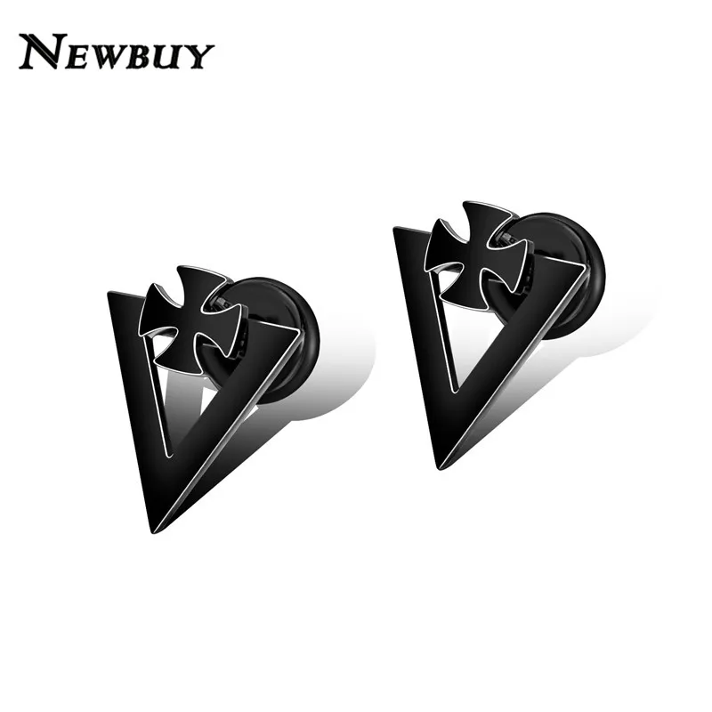 539 NEWBUY хип хоп панк звезда Стад мужские серьги женские черные/серебряные серьги из нержавеющей стали ювелирные изделия Femme Bijoux - Окраска металла: 539