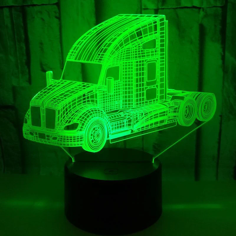 Светодиодный 3d-ночник большой динамический грузовик автомобиль с 7 цветов света для украшения дома лампа удивительной визуализации Оптическая иллюзия