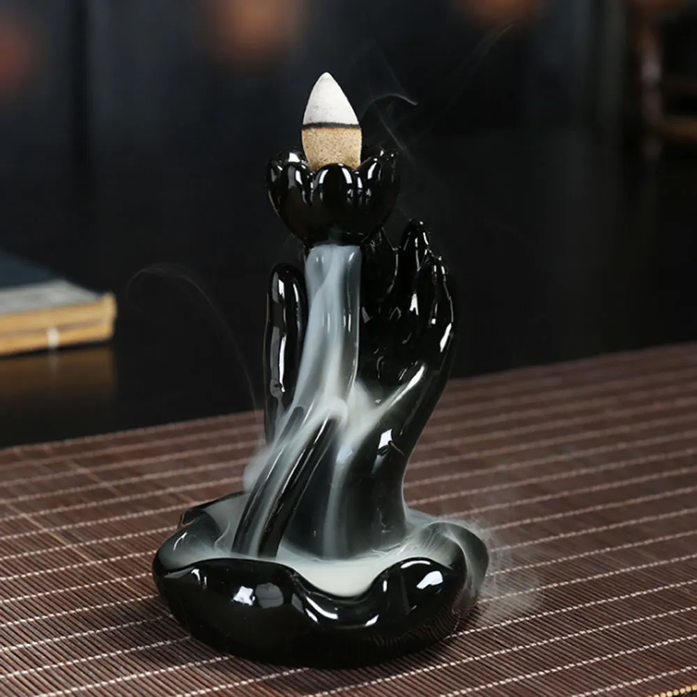 

Reflux Tower Incense Ceramic Burner Backflow Incense Natural Practical Sandalwood 2.9*2*2cm Cones Air Fresh Aromatherapy Home