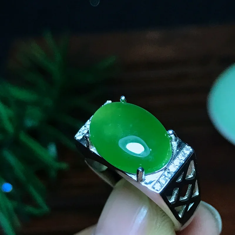 Изысканное зеленое кольцо Yangzhi Jade для мужчин, кольцо из стерлингового серебра 925 пробы, подарок на день рождения, натуральный нефрит, сильный подарок для мужчин на день рождения