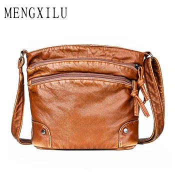 

Vintage Bags for Women 2019 Messenger Bag Soft Washed PU Leather Ladies Crossbody Bag Female Handbag Womens Bags Bolsa Feminina