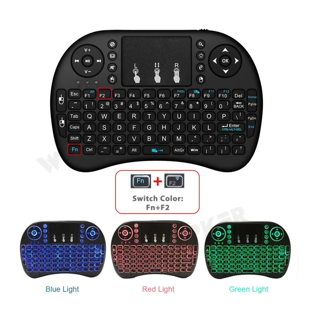 Handheld i8 Mini Wireless Keyboard 2.4GHz Russian English Language Air Mouse With Touchpad for Laptop Android TV Box PC 2