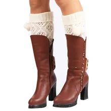 Зимние теплые вязаные гетры; вязаные носки; модные гетры; носки; Calcetines Mujer