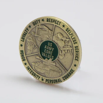 

US Army Core Values Coin Respect Loyalty Duty Honor Soldier Spirit Medal Sniper Ancient Bronze Coins