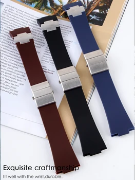 

Watchband Bracelet Silica Gel Watch Band For Ulysse-Nardin MARINE Waterproof Rubber Watch Strap Sports 25*12mm Man Watches Sport