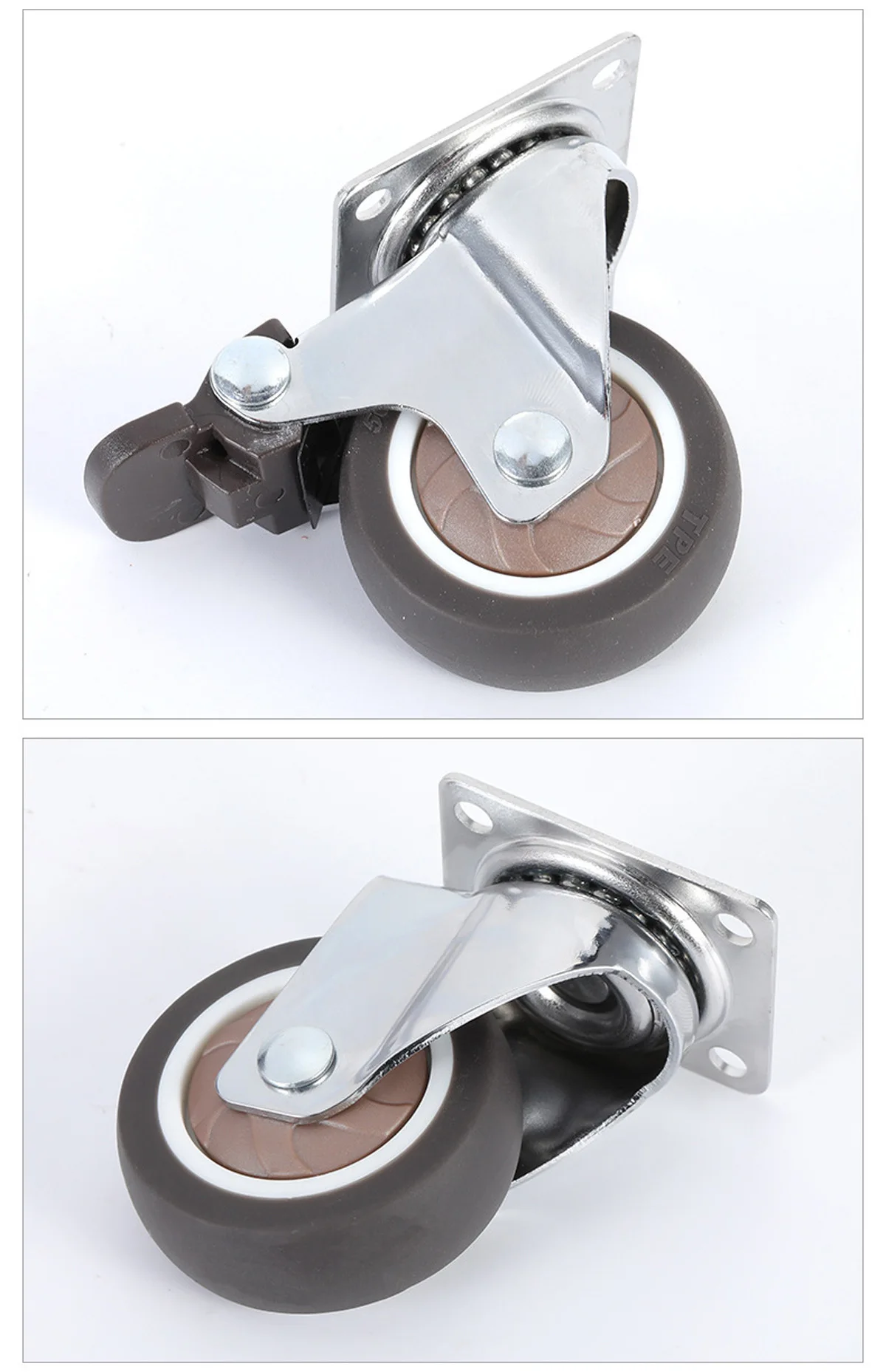 4Pcs Heavy Duty Furniture Mute Soft Rubber Swivel Casters Office Chair Caster Wheels Roller For Platform Trolley Chair-1