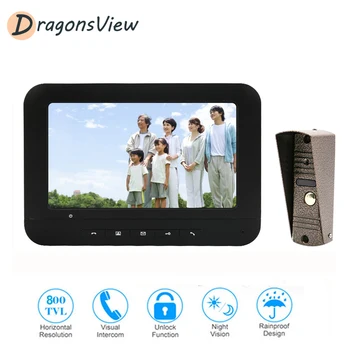

Dragonsview Door Intercom Video Door Phone Wired Home Security Entry System 7 '' Monitor 800TVL Night Vision Rainproof Doorbell