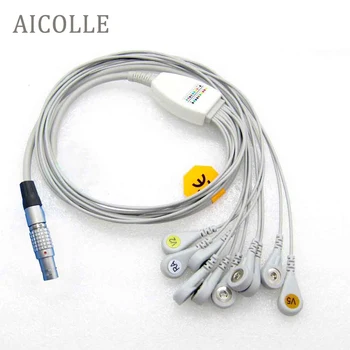 

Biomedical Instruments BI Holter cable 10pin connctor 10 lead ecg cable snap ending